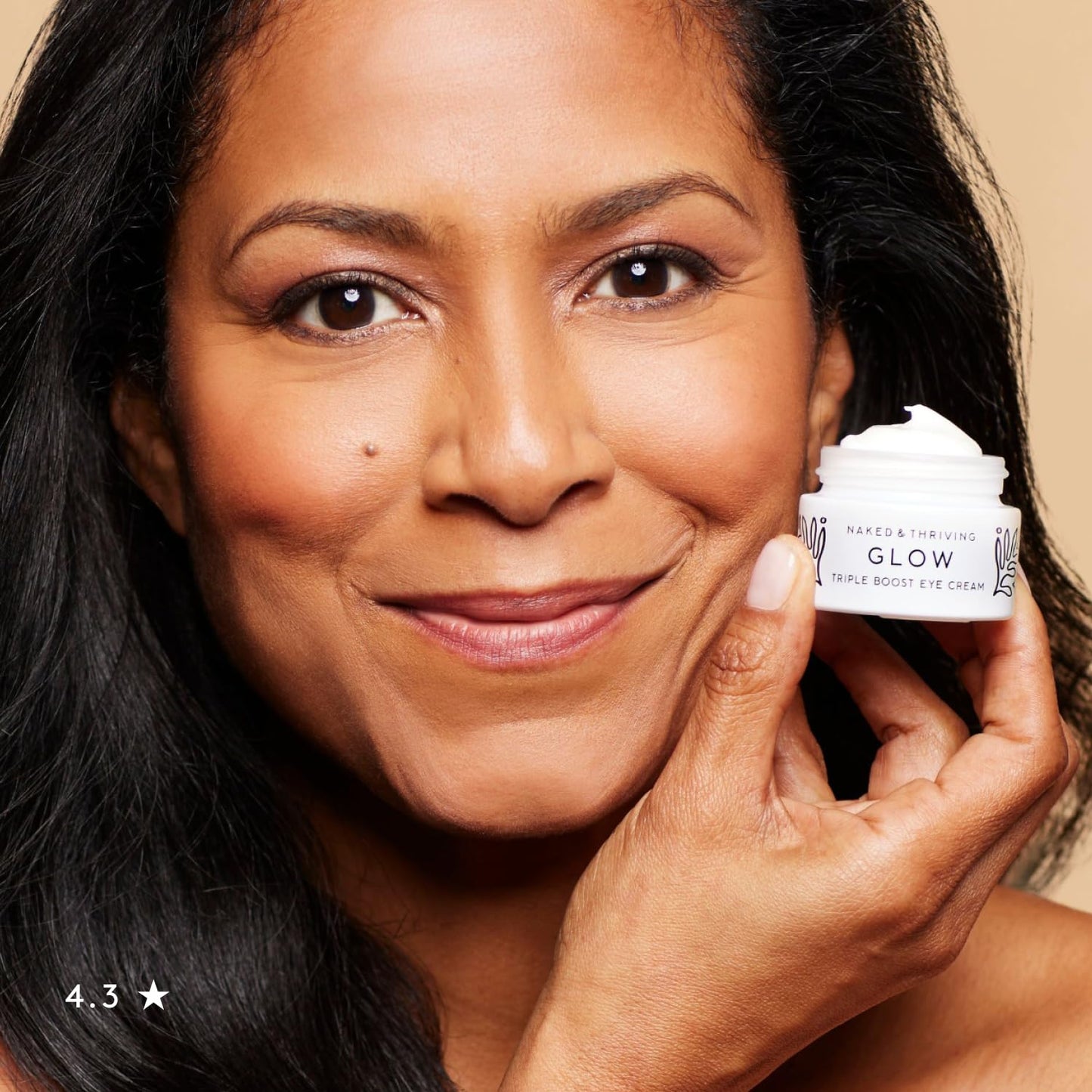 Naked & Thriving Glow Triple Boost Eye Cream | Hyaluronic Acid & Squalane | Hydrate, Moisturize & Nourish | Vegan, & Naturally-Derived | Highly-Concentrated Antioxidant Blend (15mL)