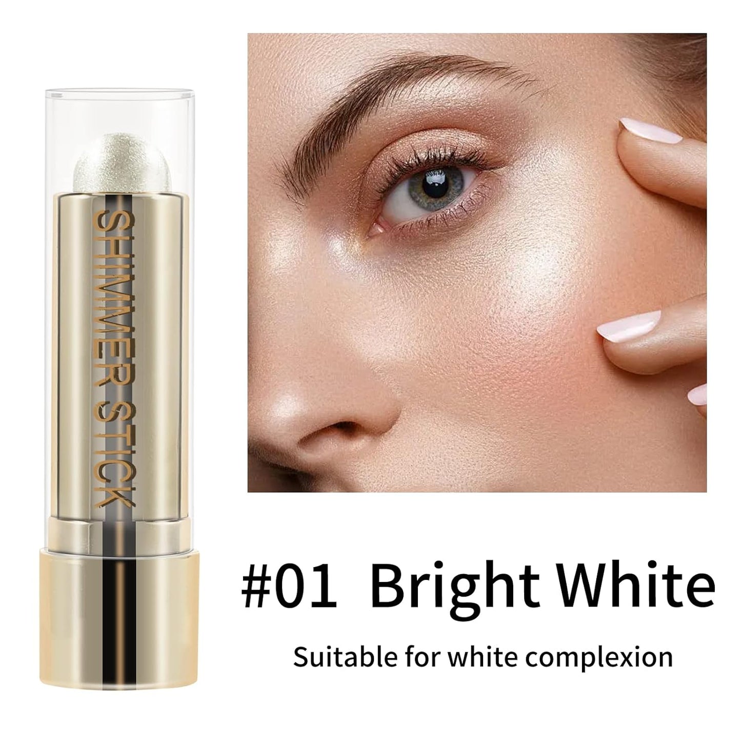 Boobeen Highlight and Glow Stick Shimmer Cream Makeup Contour Stick Highlighter Bronzer Stick Waterproof Long-lasting Face Glitter Highlighter Makeup Stick, Pack of 1