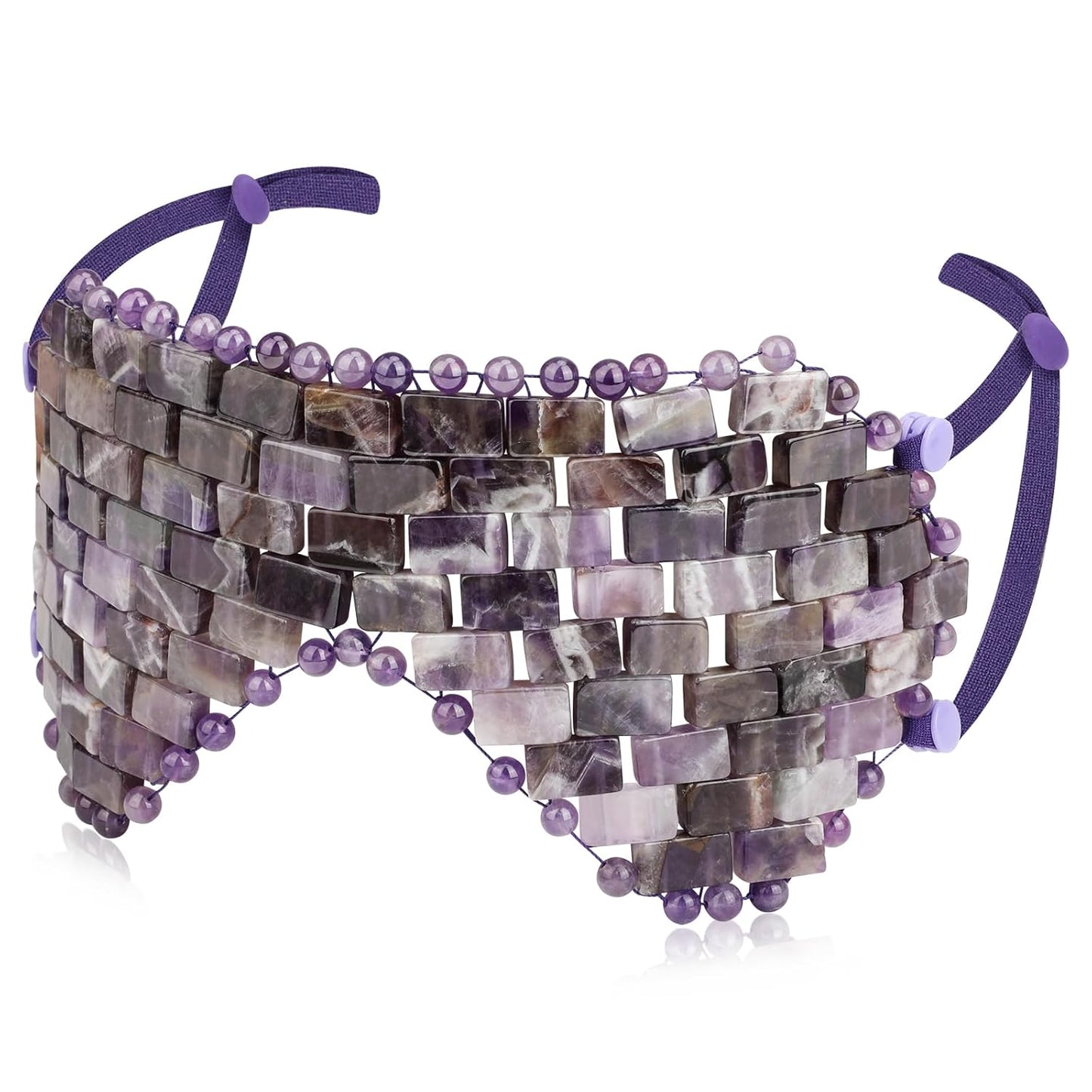 Jade Eye Mask, Rose Quartz Eye Mask,Gemstone Eye Mask Anti Aging Therapy Hot or Cold Using (#2-Amethyst)