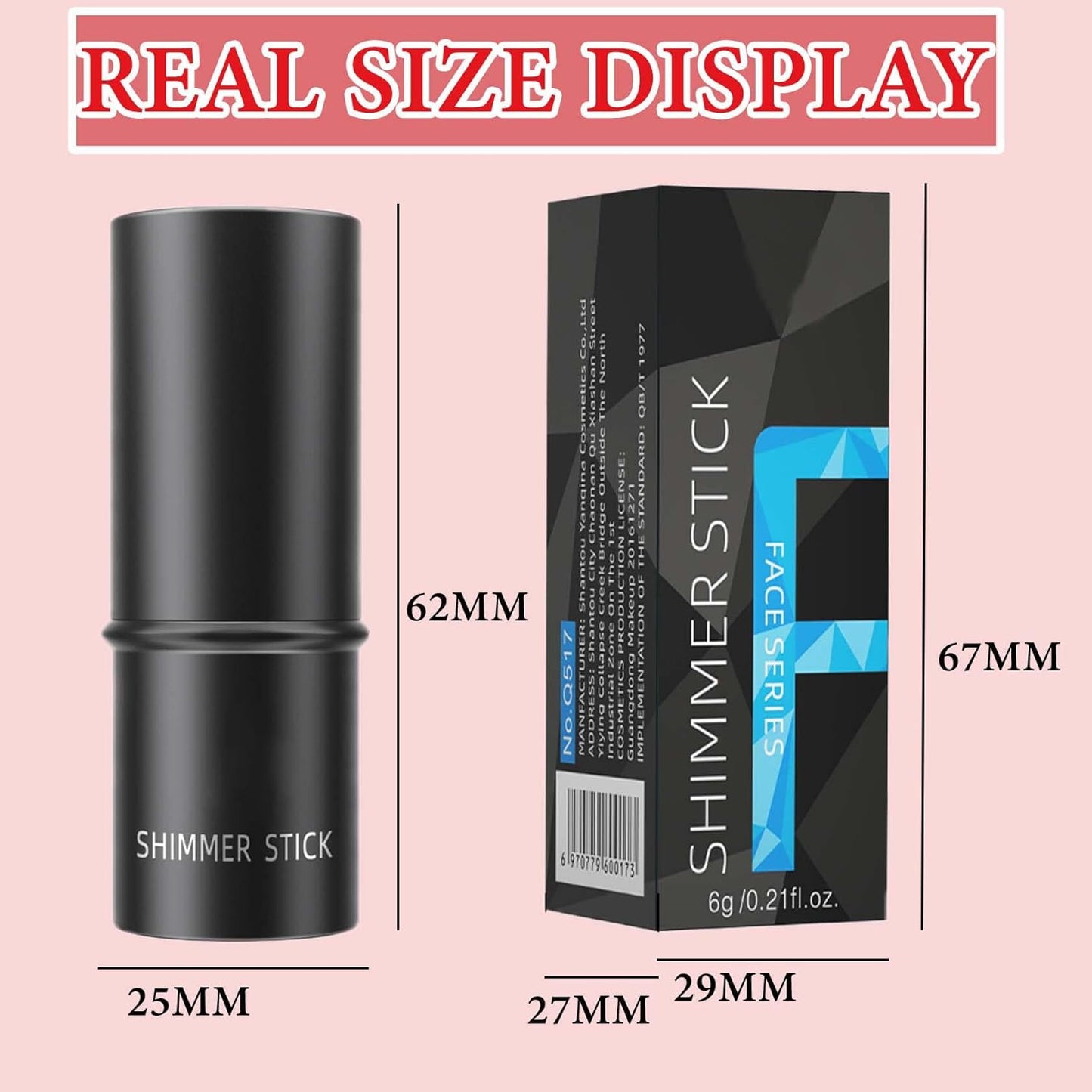 Cream Contour Blush Stick,Long Lasting Waterproof Blush Stick for Cheeks&Lips Multipurpose Face Highlighting Concealing Cream,Shimmer Contour Stick Makeup for Women(Rose Red)