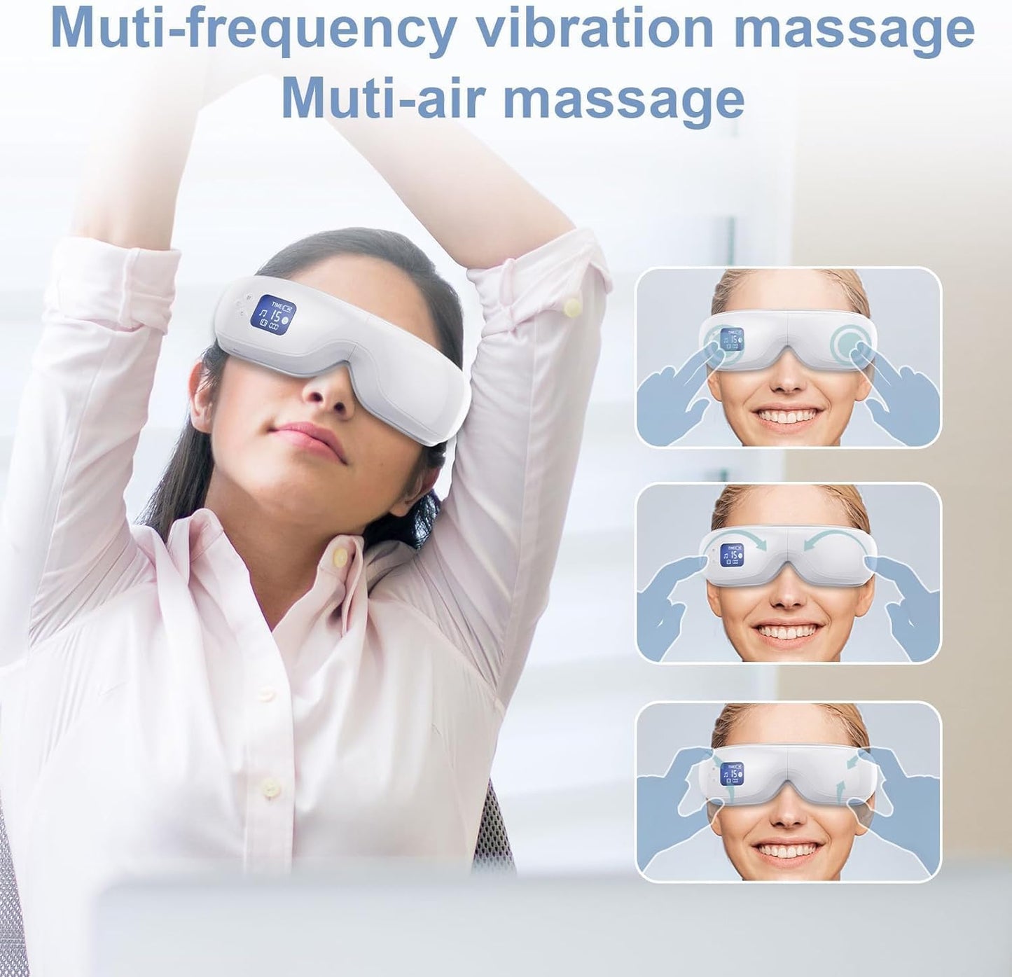 Eye Massager with Heat Heated Eye Mask with Bluetooth Music Eye Care Face Massager Eye Machine for Relax Migraine Eye Strain Dark Circle Eye Bags Dry Eye Mother Father Day Birthday Gifts for Men Women
