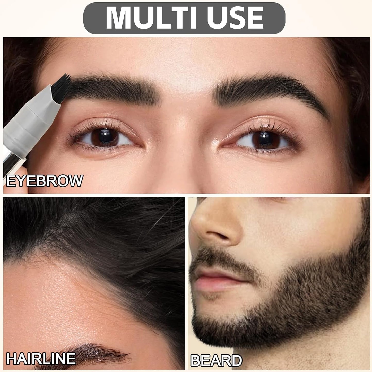 Boobeen 2pcs Brow Fection Eyebrow Pen,Liquid Microblading Eyebrow Pencils for Women,Angled Brush Waterproof Brow Pen for Hair-Like Strokes,Last All-Day,Beginner Friendly