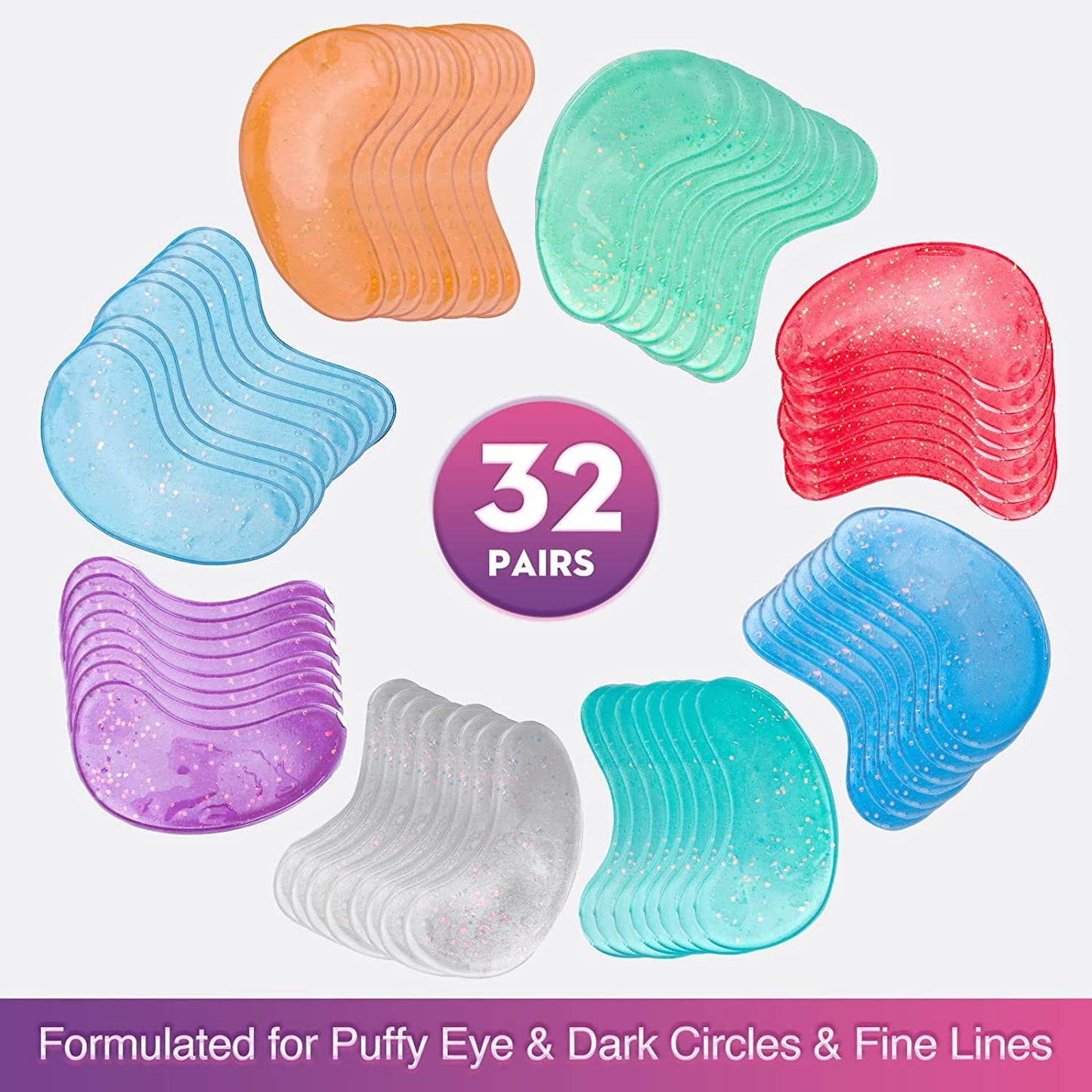 Eye Gels Pads 32 Pairs,Under Eye Patches Helps Reduce Puffy Eyes,Wrinkles and Dark Circles,Eye Mask with Collagen Protein,Pearl Extract and Hyaluronic Acid,Beauty & Personal Care