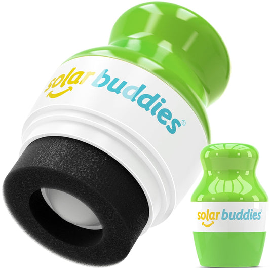Solar Buddies Sunscreen Applicator - Single Full Green - Refillable Roll on Sponge Sunscreen, Suncream & Lotion Applicator For Kids, Adults & Families - Holds 3.4fl oz, Perfect Size for Travel