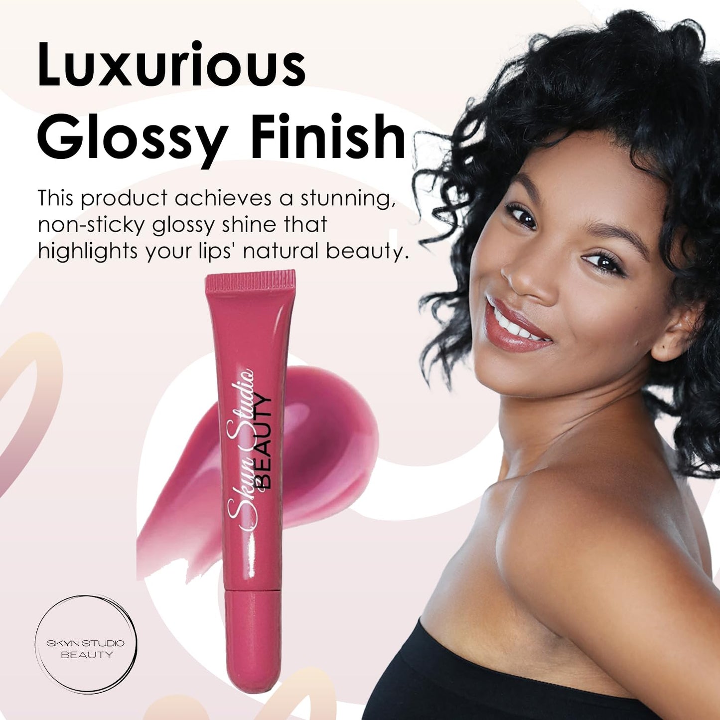 BEAUTY Pucker Up Shea Butta Glossy Lip Balm, Hydrating Lip Balm, Peptide Lip Treatment, Exfoliating Lip Balm, Lightweight, Moisturize and Tint Lip Care Products (0.4 Oz) (Rose')