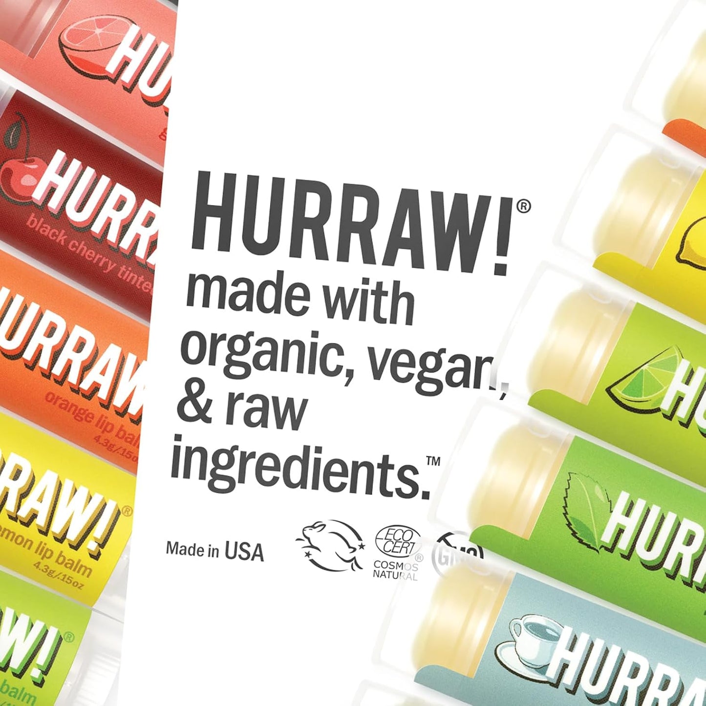 Hurraw! Chai Spice, Green Tea, Coffee Bean Lip Balms, 3 Pack Bundle: Organic, Certified Vegan, Cruelty and Gluten Free. Non-GMO, 100% Natural Ingredients. Bee, Shea, Soy and Palm Free. Made in USA