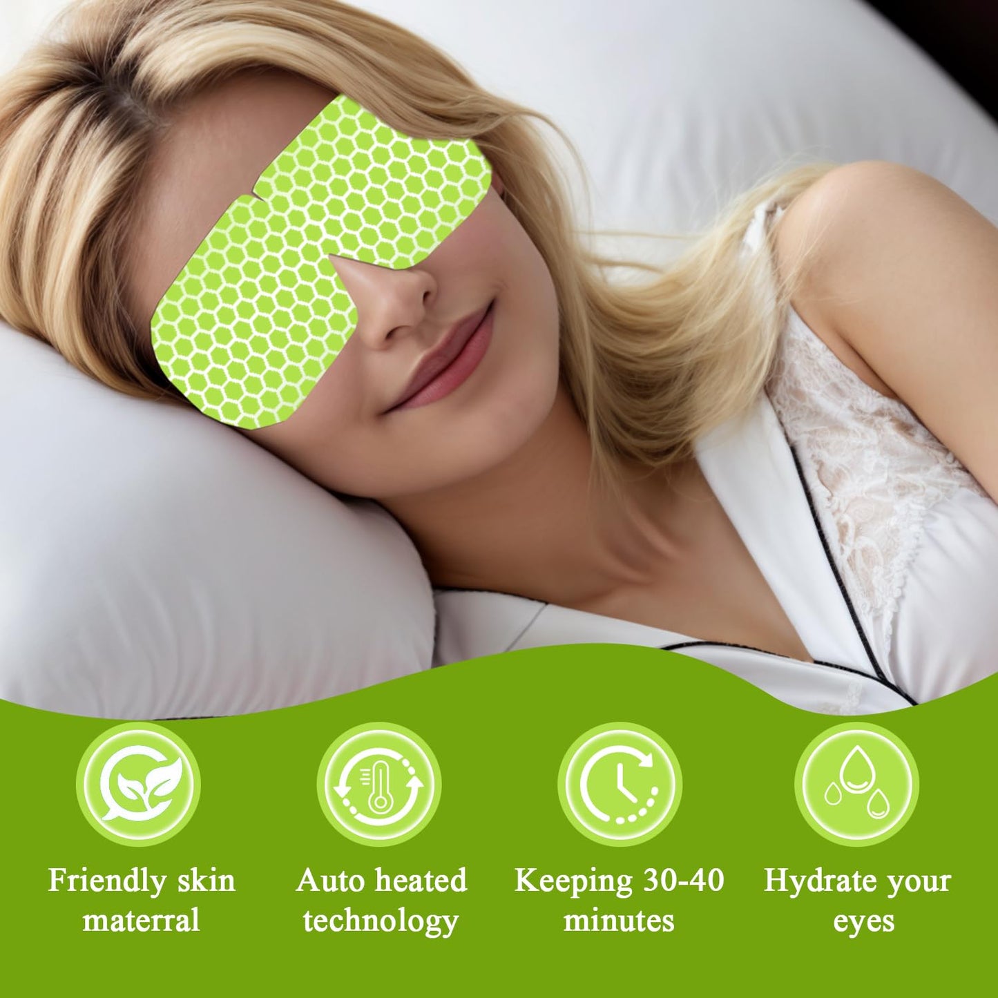 Sleep Mask for Travel Essentials,Steam Eye Mask Green Tea,Reduce Eye Patches for Puffy Eyes and Dark Circles,Hydrate & Soothe Tired Eyes, Self Heated Eye Masks,Self Care SPA Gifts for Women,20 Packs
