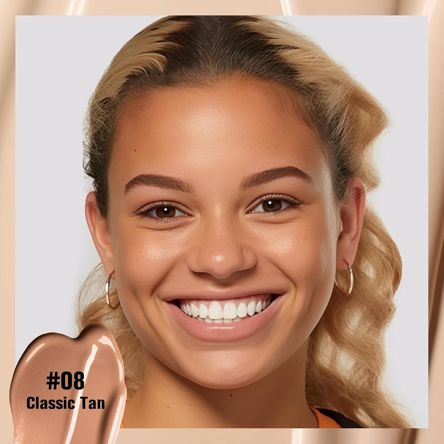 UCANBE Matte Liquid Foundation with Brush, Skincare Serum Foundation Face Makeup with Hyaluronic Acid, Medium to Full Coverage Waterproof Oil Control Longwear, for Mature Skin, Classic Tan, 1 fl. oz.