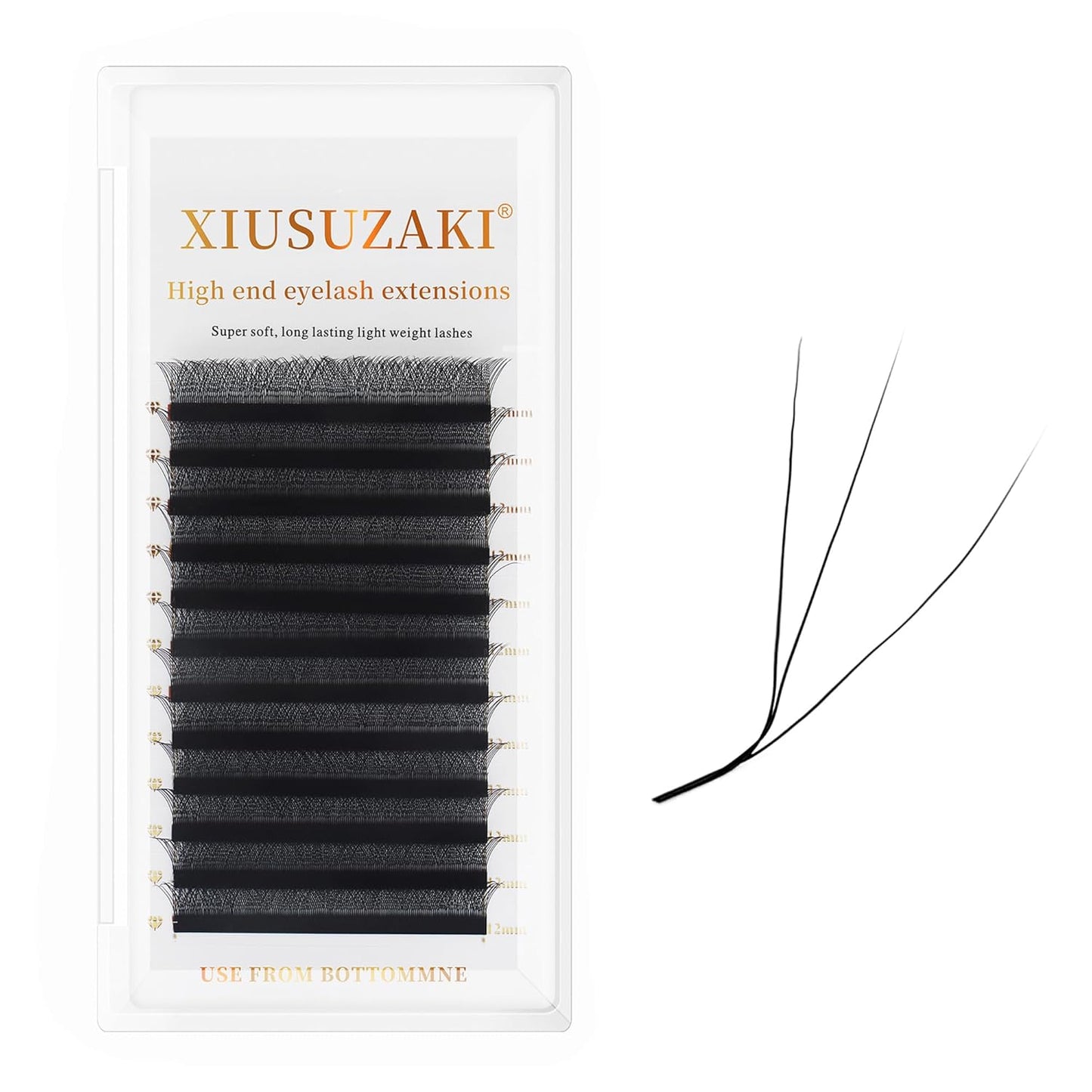 W Lash Extensions Supplies 3D Eyelash Extensions W Shape 0.07mm Thickness L/LU Curl Mix 8-15mm Premade Fans Easy Fan Lashes Matte Black 12 Rows Crisscross Eyelashes(W-3D-0.07-L,8-15mm)