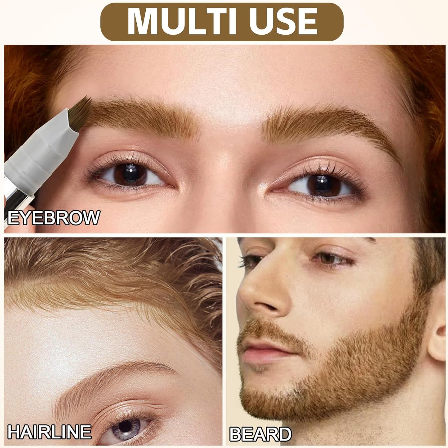 Boobeen 2pcs Brow Fection Eyebrow Pen,Liquid Microblading Eyebrow Pencils for Women,Angled Brush Waterproof Brow Pen for Hair-Like Strokes,Last All-Day,Beginner Friendly