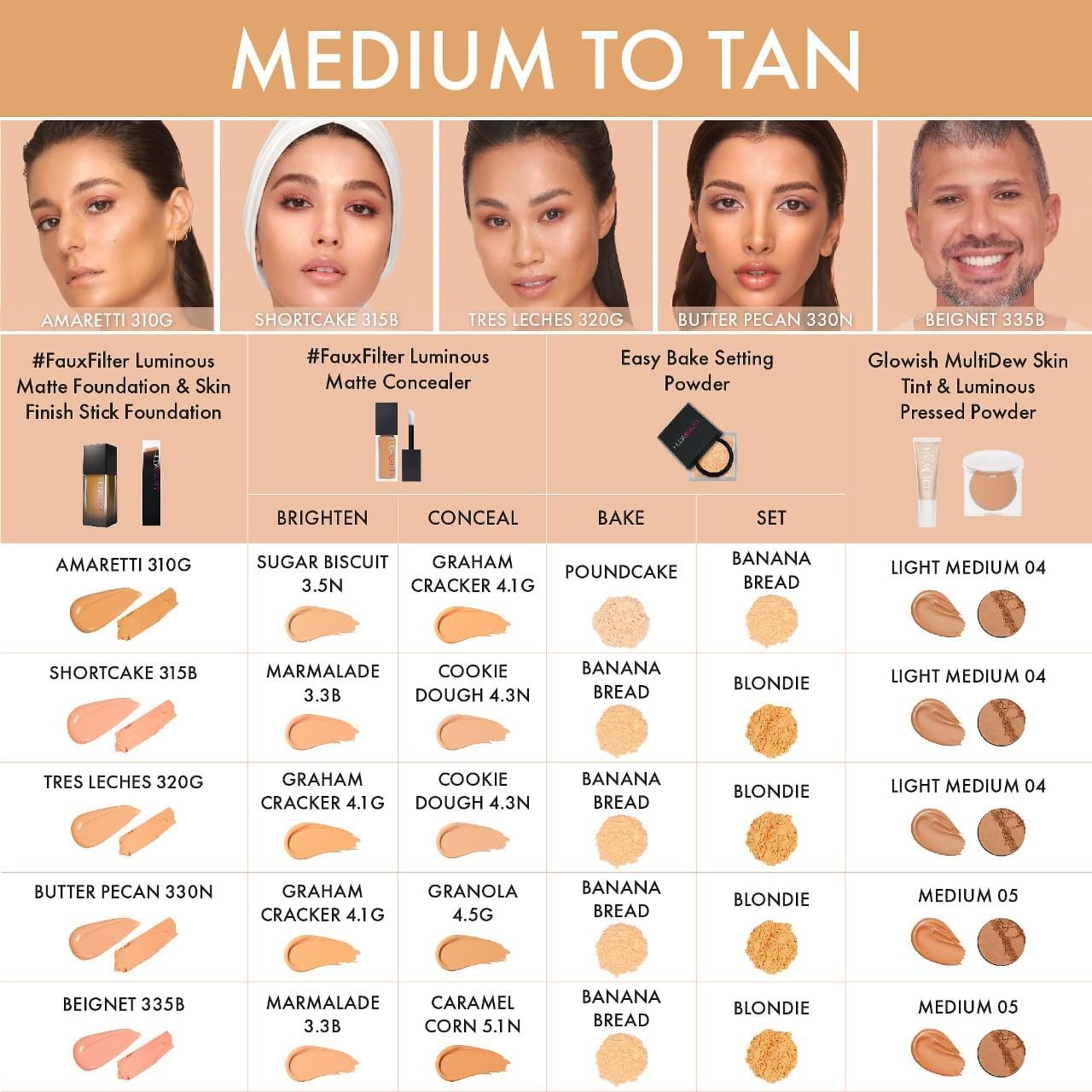 HUDA BEAUTY #FauxFilter Skin Finish Buildable Coverage Foundation Stick 330N Butter Pecan