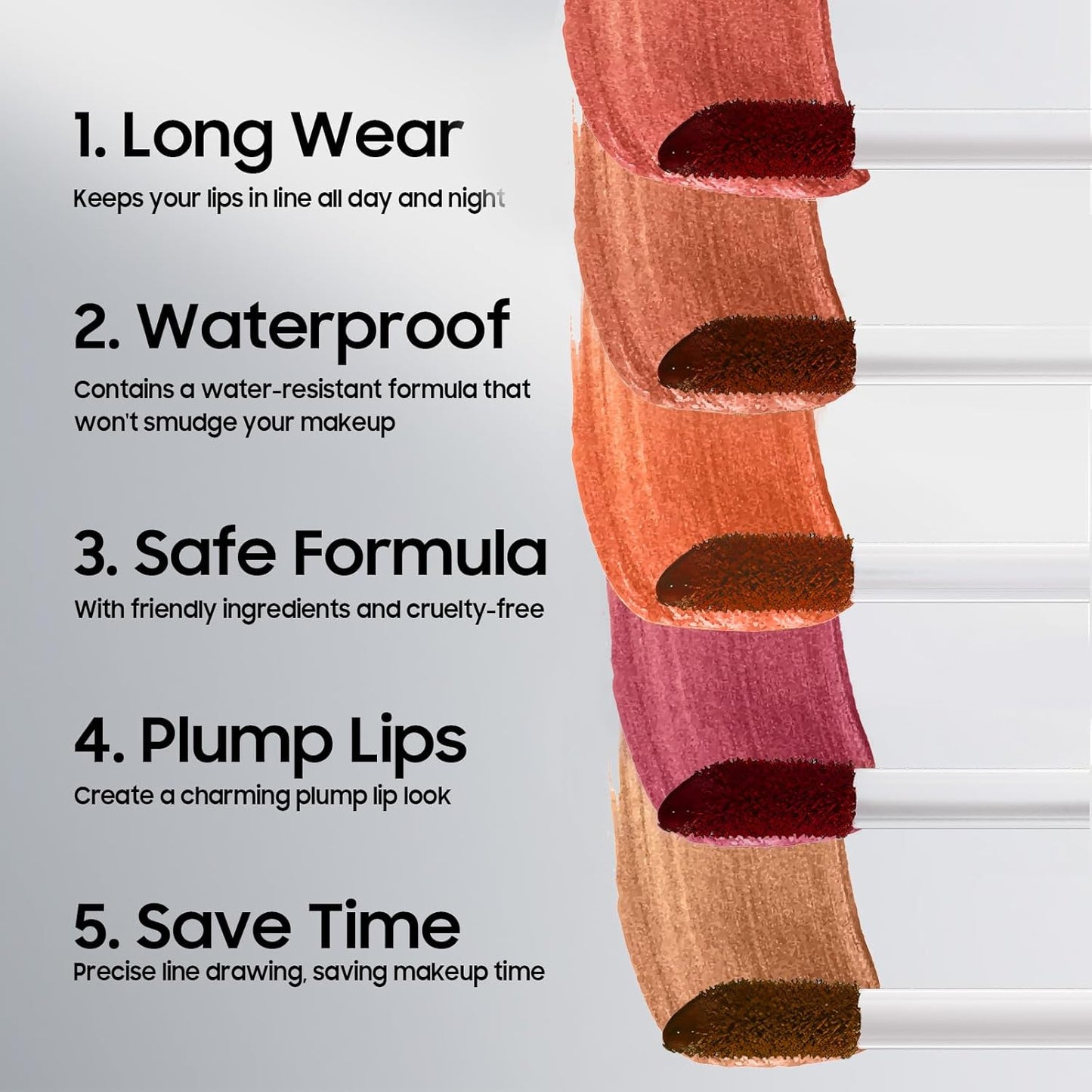 Peel Off Lip Liner Stain - Non-Stick Cup Lip Comfortable Vivid Color Peel Lip Stain Transfer-Proof & Long - Wear, Create Beauty & Charming Lip Makeup For All Skin Types with All-Day (#05 Mauve)
