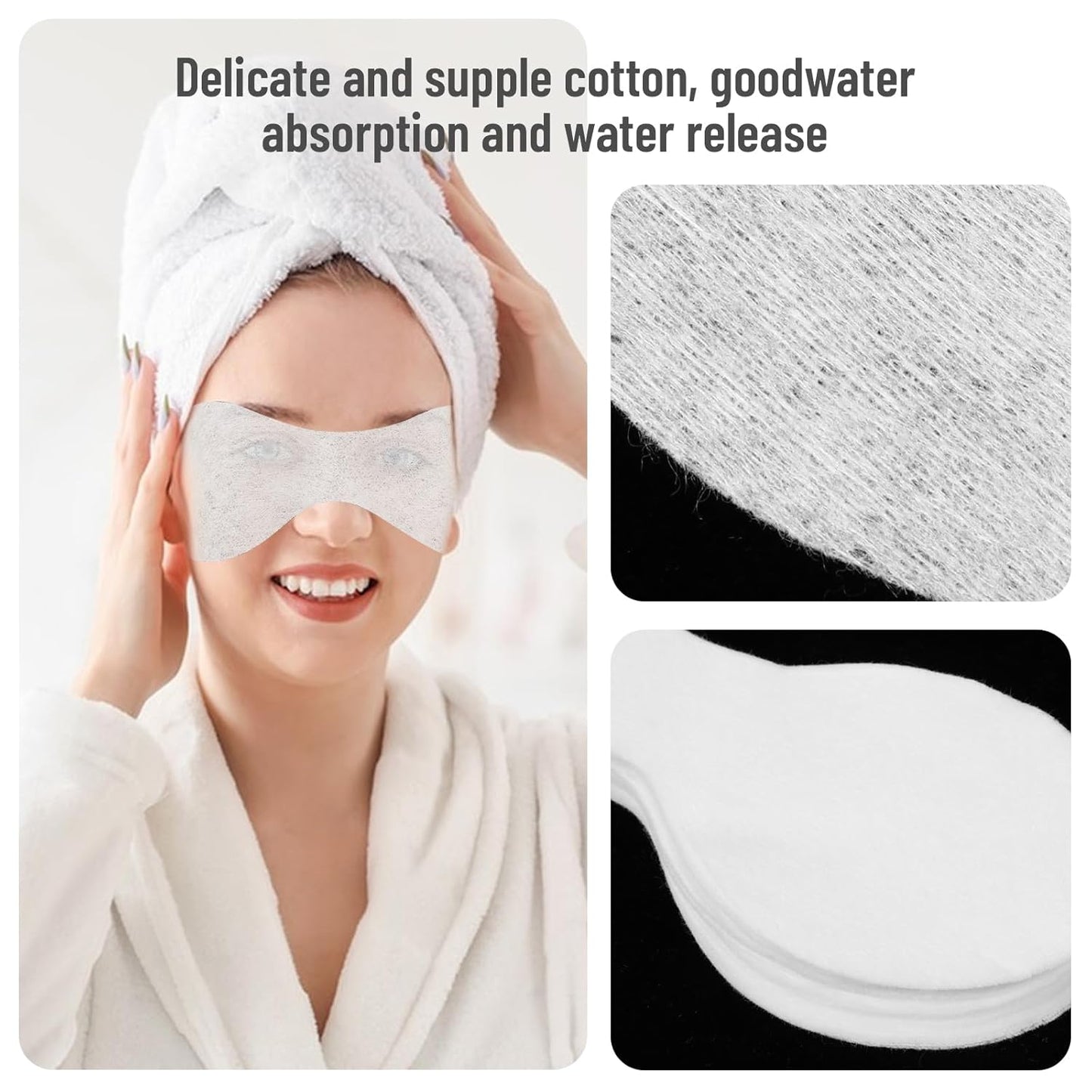 100Pcs Disposable Non Woven Eye Care, Clear Eye Mask Paper Lightweight Eye Covers for Facials Cotton Skincare Spa Paper Eye Nose Face Pads for Skincare Wrap Moisture Retention