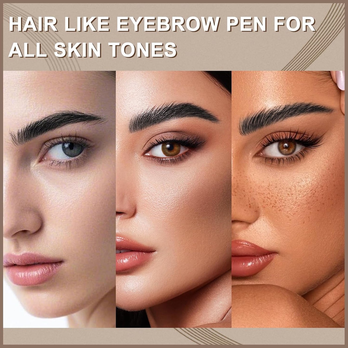 Boobeen 2pcs Waterproof Eyebrow Pen,Dual-Ended Eyeliner Microblading Eyebrow Pencil for Women,Long Lasting Hair-Like Brow Pen with Brow Brush,Dark Brown