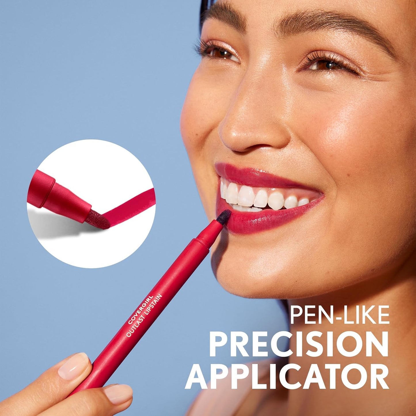 COVERGIRL Outlast, 45 Brazen Raisin, Lipstain, Smooth Application, Precise Pen-Like Tip, Transfer-Proof, Satin Stained Finish, Vegan Formula, 0.06oz