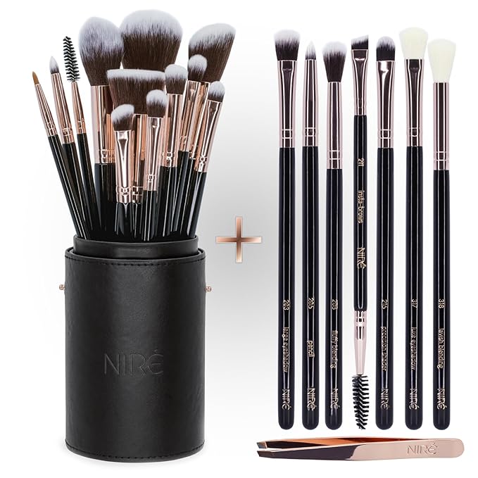 Nirรฉ Beauty Most Loved Artistry and Eye Brush Set - Your Best Selection of Makeup Brushes Great for Professionals and Beginners