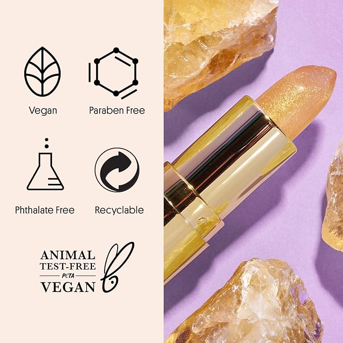 Winky Lux Citrine Balm, pH Lip Balm, Color Changing Lipstick and Tinted Lip Balm, Vegan & Cruelty Free Lip Balm, Hydrate & Plump, Sheer Pink Lipstick, Citrine