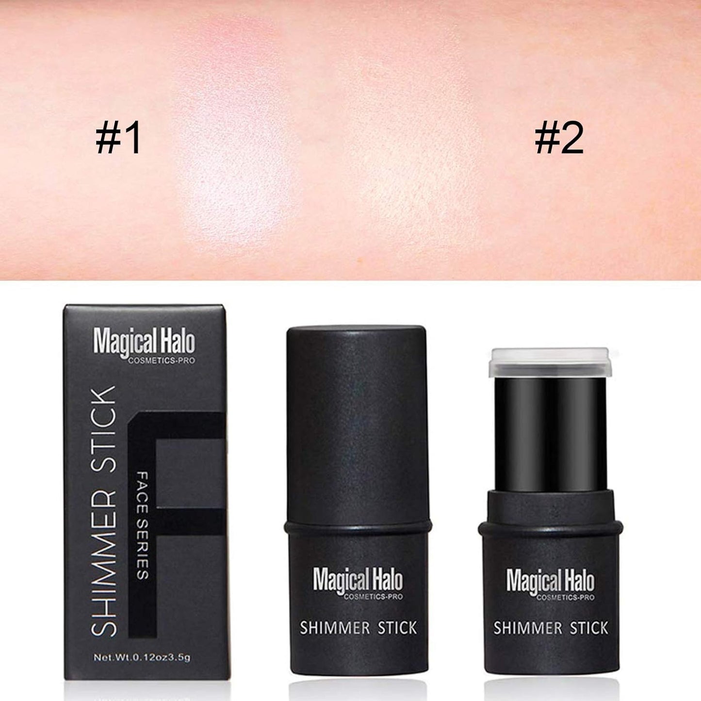 Magical Halo Stick,2Colors Magical Halo Highlighter Stick Powder Highlighting Brightening Facial Makeup Cosmetic(01#)