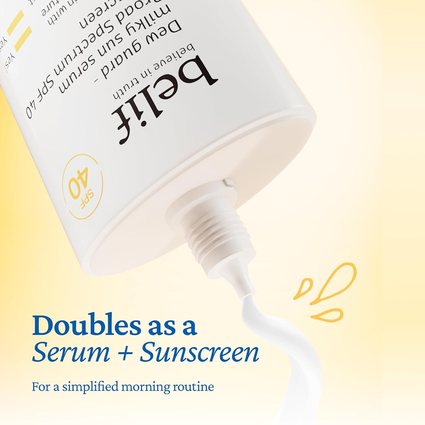 belif Milky Niacinamide Sunscreen SPF 40 – Lightweight & Invisible Sun Serum for Face with 7 Types of Hyaluronic Acid | No White Cast, Non-Comedogenic, Hydrating, Makeup-Gripping Primer (1.69 fl.oz)