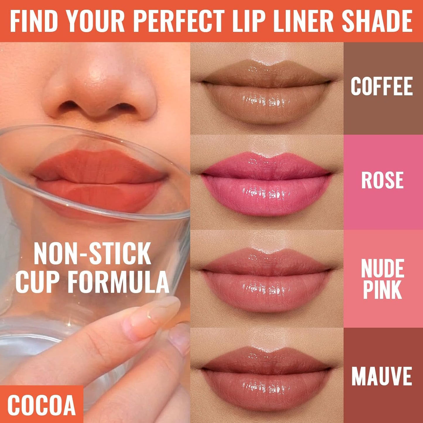 2pcs Lip Stain Peel Off - Lip Liner Stain Long Lasting Waterproof,2-in-1 Lip Liner with Tweezer Nude Matte,Non-Stick Cup,Highly Pigmented,Natural Finish,Stay On All Day,Perfect for Gift (Mauve+Rose)