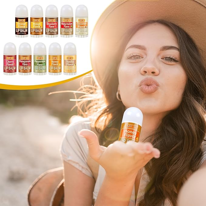 100 Pcs Mini Sunscreen Lip Balms Bulk SPF 30 Lip Balm Sticks Favors with Sunscreen SPF Employee Staff Appreciation Gifts Bulk Team Coworkers Christmas Party Gifts for Travel Beach