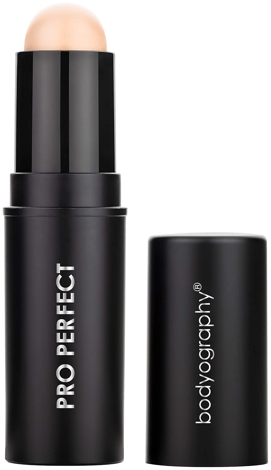 Bodyography Pro Perfect Foundation Stick - Demi-Matte Finish with A Natural Look - Enhancer for Concealing, Highlighting, and Contouring - Vitamin C & E (Sand)