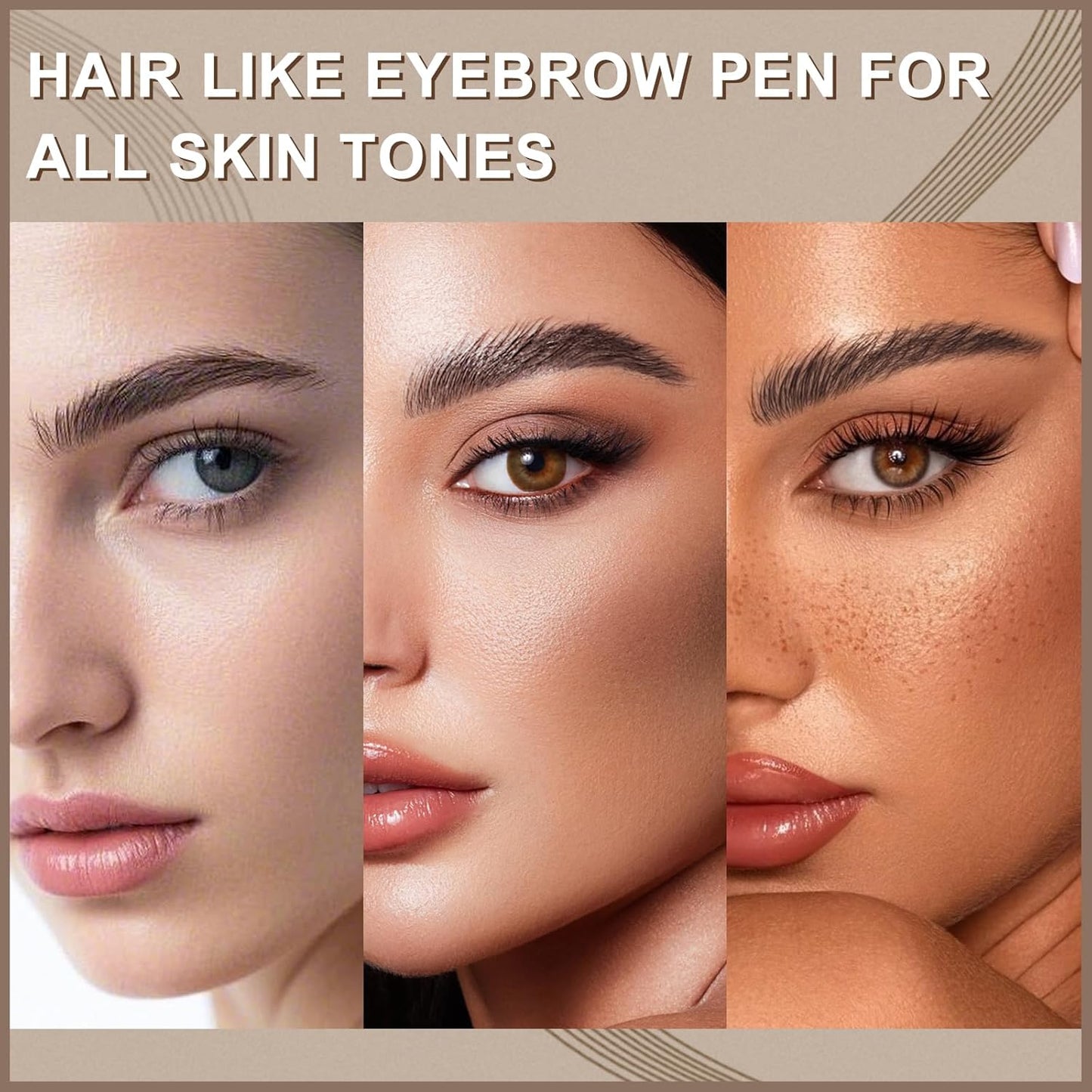 Boobeen 2pcs Waterproof Eyebrow Pen,Dual-Ended Eyeliner Microblading Eyebrow Pencil for Women,Long Lasting Hair-Like Brow Pen with Brow Brush,Dark Brown