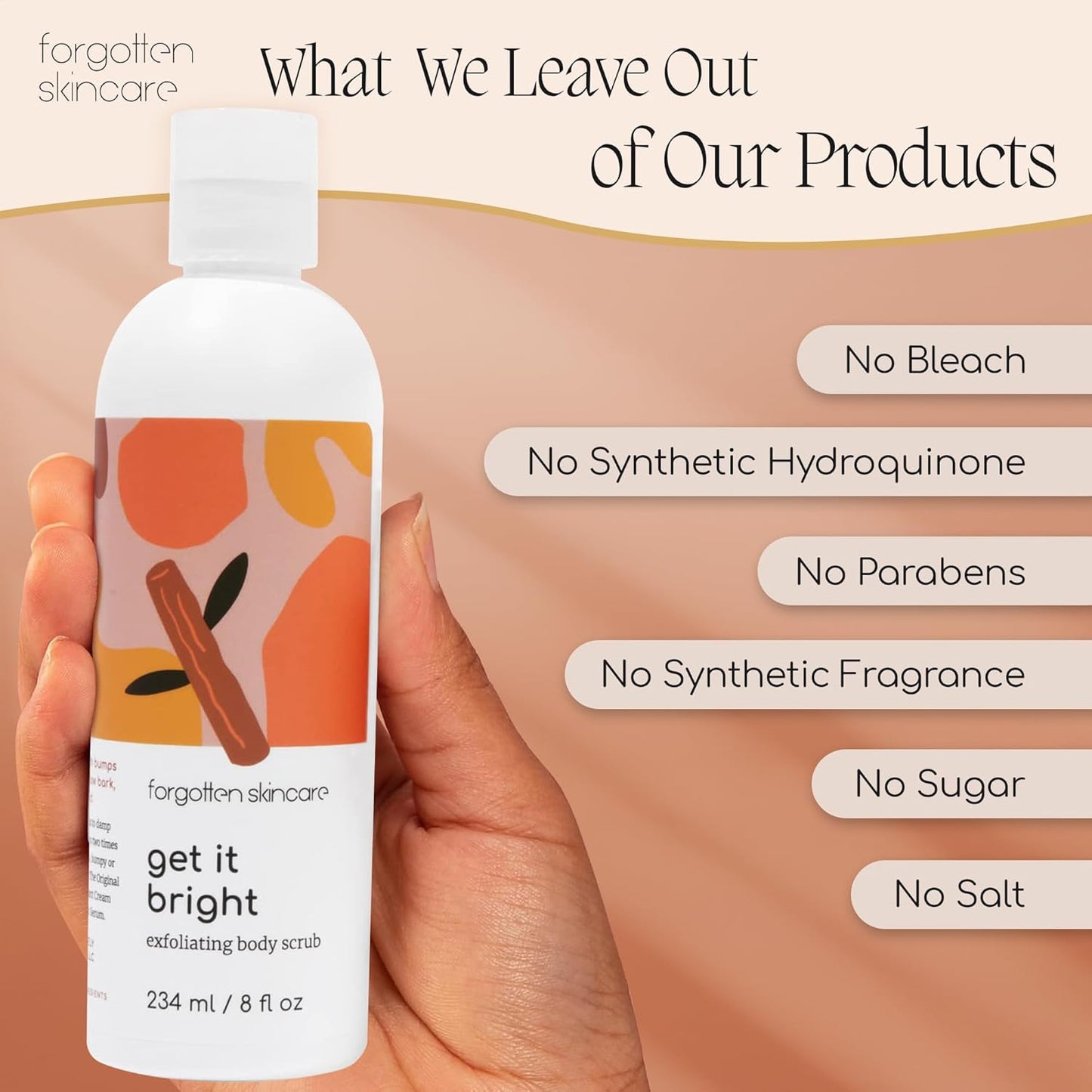 Get It Bright Exfoliating Body Scrub with Glycolic Acid & Pumice for Dark Armpits, Bikini Area, KP Bumps, Rough Skin – Daily AHA Polish to Smooth, Soften & Prep Sensitive Areas