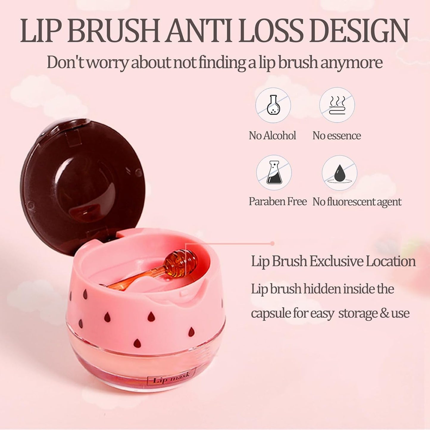 Strawberry Lip Sleeping Mask, Lip Mask Overnight Moisturizing Repairing Dry Crack Lip, Lip Care Products Reduce Lip Wrinkles & Dead Skin, Lip Moisturizer for Very Dry Lips, Women's Daily Lip Balm (strawberry)