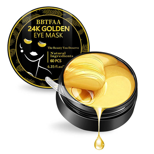Under Eye Masks (24K Gold) for Puffy Eyes & Dark Circles Treatments-30Pair Under Eye Patches for Hydrating and Moisturizing and Smooth Wrinkles,Improve and Firm Eye Skin