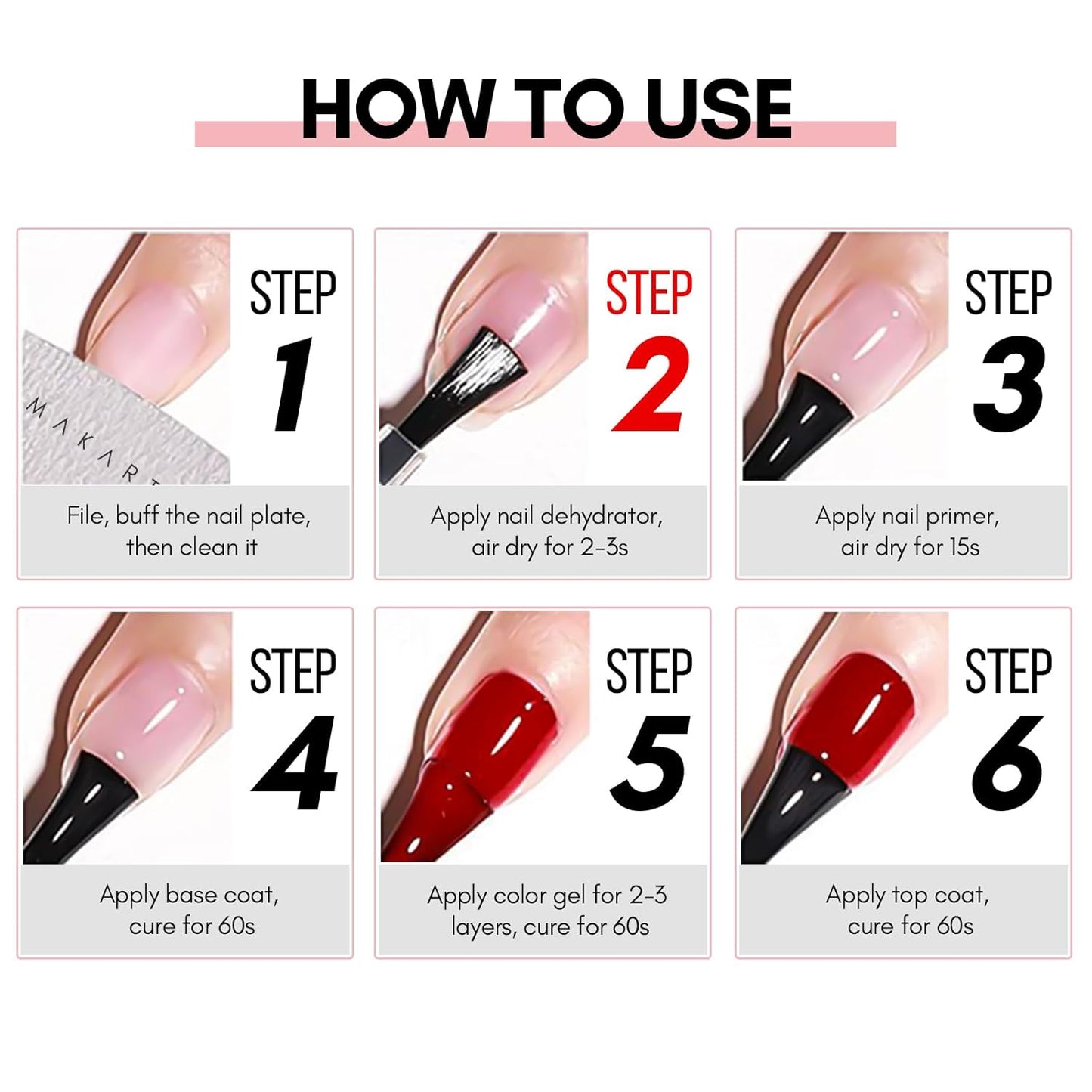 Makartt Nail Dehydrator: 15ML Acid-Free Prep for Acrylic Nails, Gel Polish, and Dipping Powder, 0.5oz Fast-Dry Professional Base for Manicure & Pedicure Use