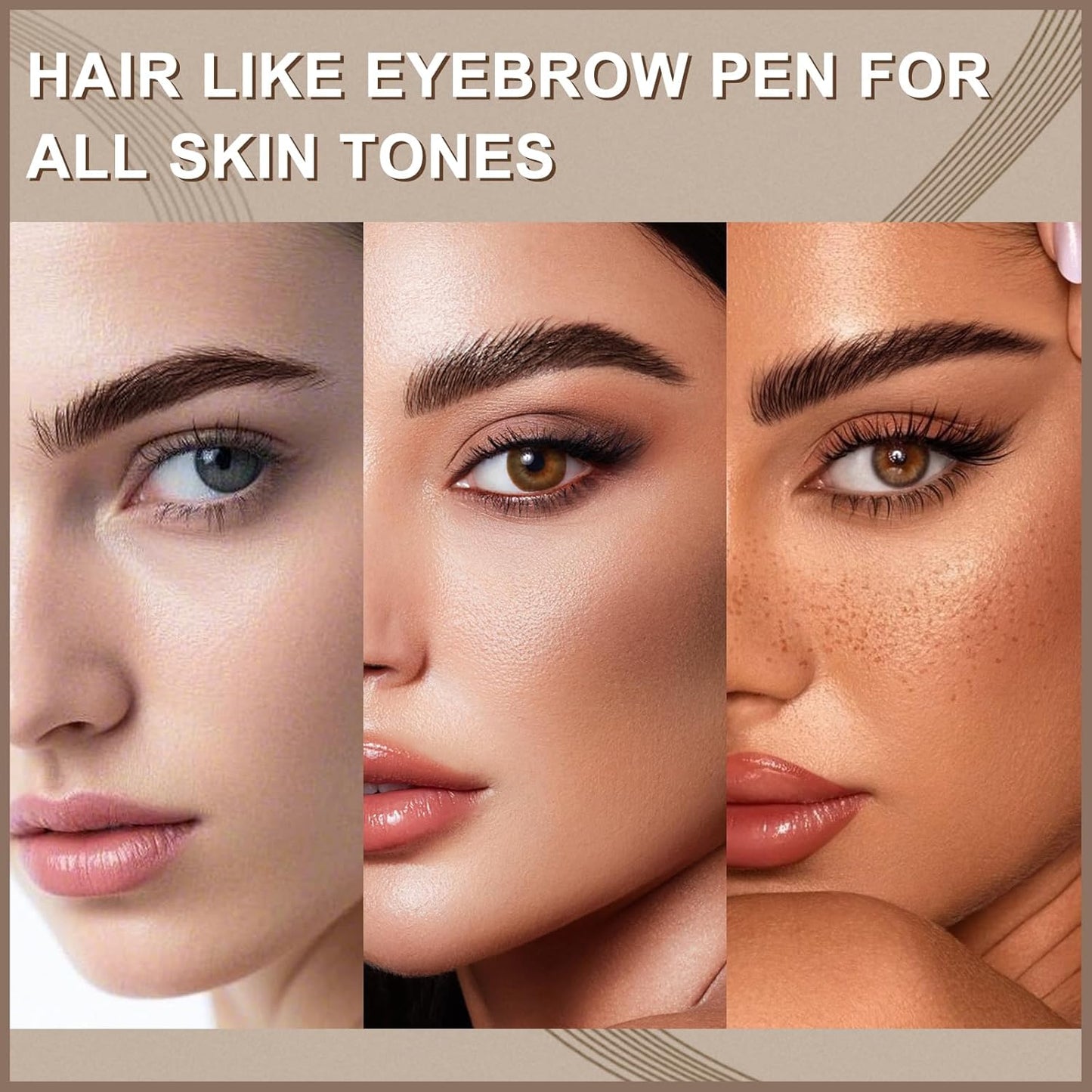 Boobeen 2pcs Waterproof Eyebrow Pen,Dual-Ended Eyeliner Microblading Eyebrow Pencil for Women,Long Lasting Hair-Like Brow Pen with Brow Brush,Dark Brown