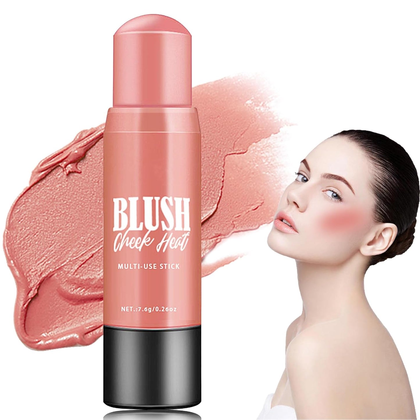 Cream Blush Stick Makeup,Blush Stick for All Skin Tones,Easy to Color,Soft Long Lasting Lightweight Blush Face Makeup Stick,Waterproof Multi Stick for Cheeks & Lip & Eyes๏ผ#101๏ผ