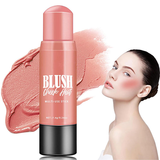 Cream Blush Stick Makeup,Blush Stick for All Skin Tones,Easy to Color,Soft Long Lasting Lightweight Blush Face Makeup Stick,Waterproof Multi Stick for Cheeks & Lip & Eyes(#101)