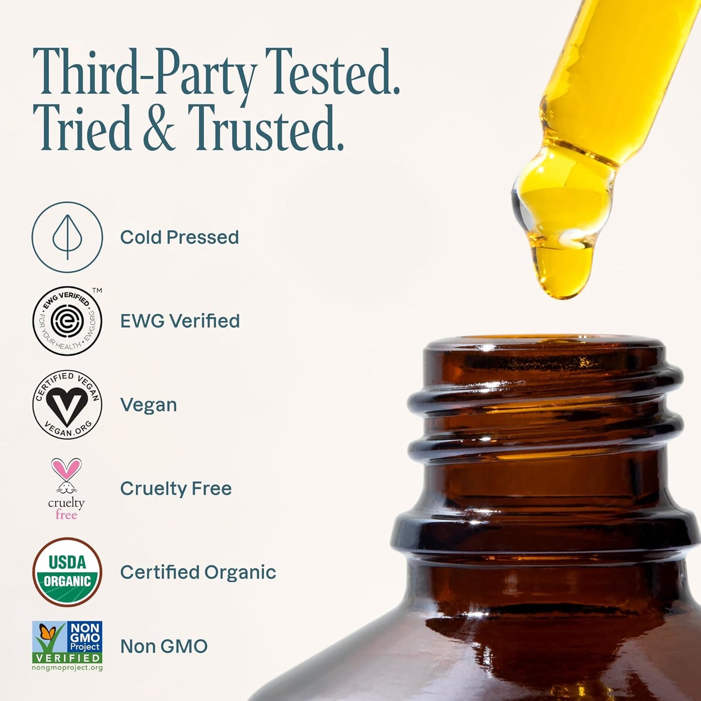 Cliganic Organic Rosehip Seed Oil 16oz with Pump for Face, Hair & Body, 100% Pure (Packaging May Vary)