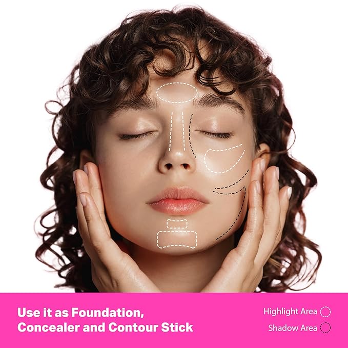 Ruby Kisses Natural Full Coverage 3-In-1 Stick Foundation. Easy to Apply, Hydrating, Lightweight, Long Lasting, Concealer and Contour Stick for Face Makeup (Chestnut)