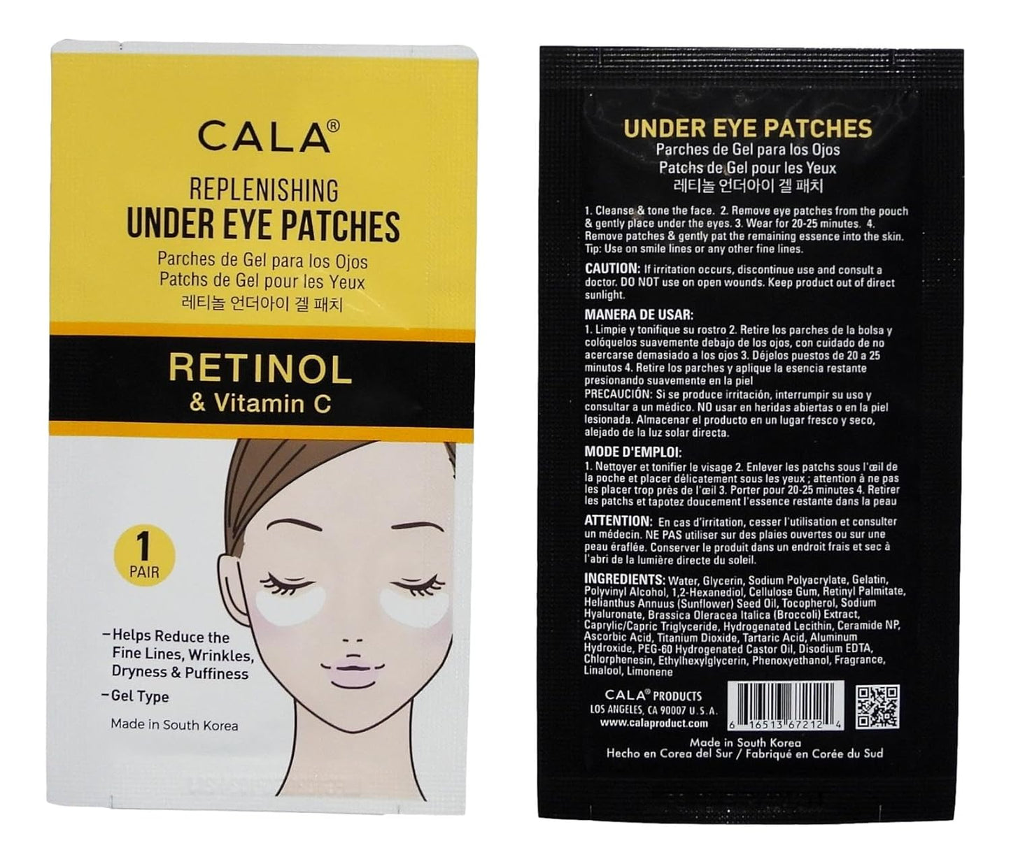 UNDER EYE PATCHES: RETINOL & VITAMIN C (5/PK)