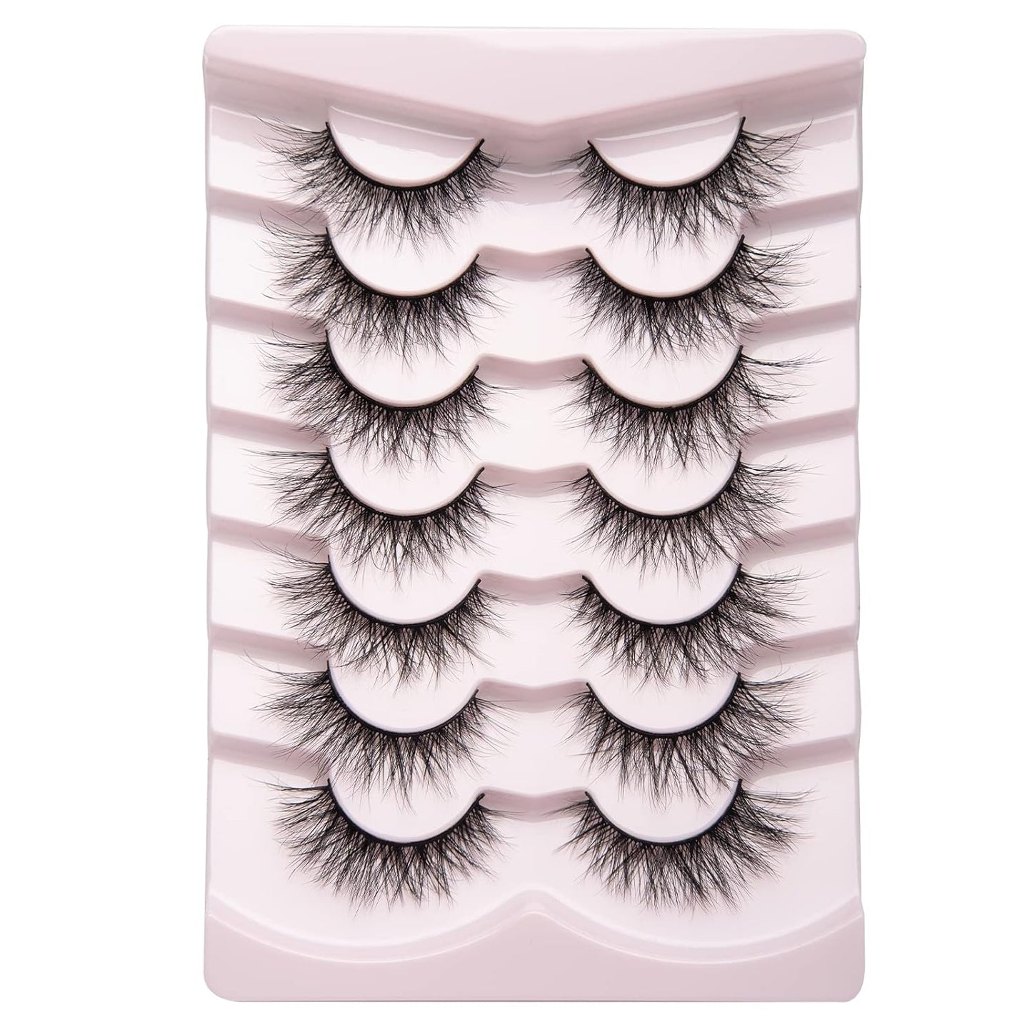 Fake Lashes Natural Wispy Lashes Airy Volume Faux Mink Lashes Fluffy Long False Eye Lashes Sets Pack 18MM Reusable Eyelashes A05