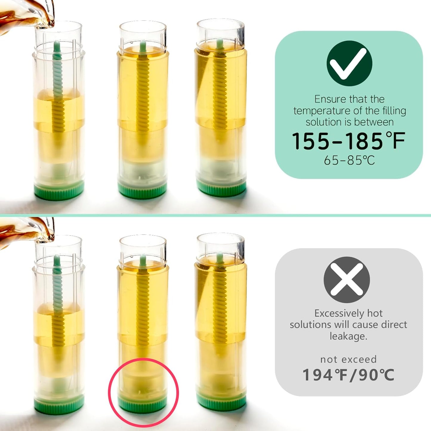 JuLand 50 Pack Empty Lip Balm Containers Bulk 5.5ml - Clear Twist-Up Tubes with Yellow Caps, Refillable Chapstick Tube for DIY Lip Balm Making