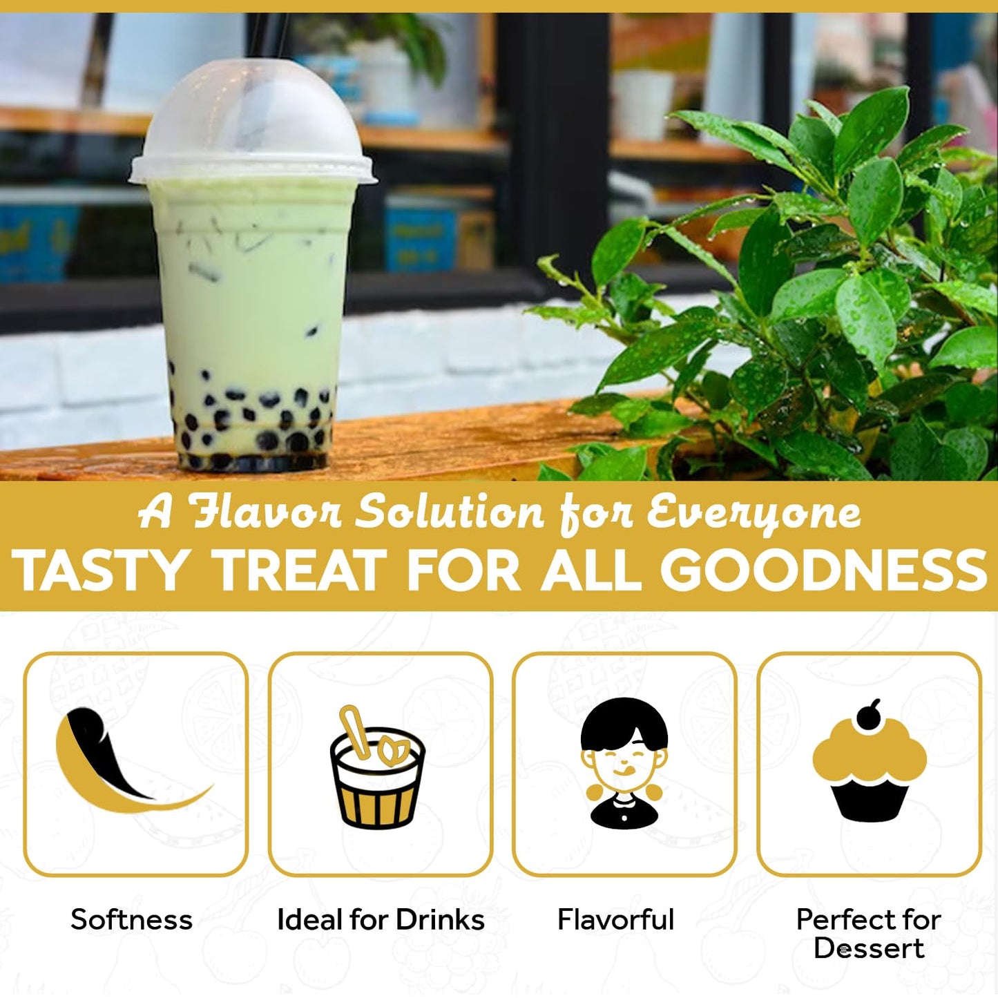 Fanale Premium Honeydew Bubble Tea Flavoring Powder | Perfect for Baking, Smoothies, Desserts and Drinks | Instant Flavoring Powder for Boba Milk Tea - 2.2 Pounds (Pack of 20).