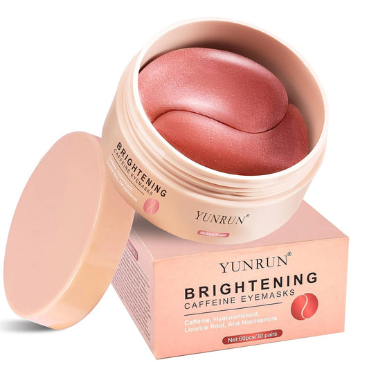Brightening Eye Mask - Hyaluronic Acid Eye Mask with Caffeine,under Eye Patches for Puffy Eyes and Dark Circles - 60 eye patches to minimize wrinkles and eliminate ,under eye care (1pcs)