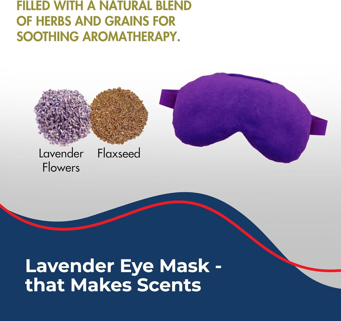 Lavender Lavender Eye Mask Pillow - Weighted Eye Mask for Relaxation, Yoga and Stress Relief - Cold Therapy Lavender Eye Masks for Women, Men - 1 Eye Mask Purple