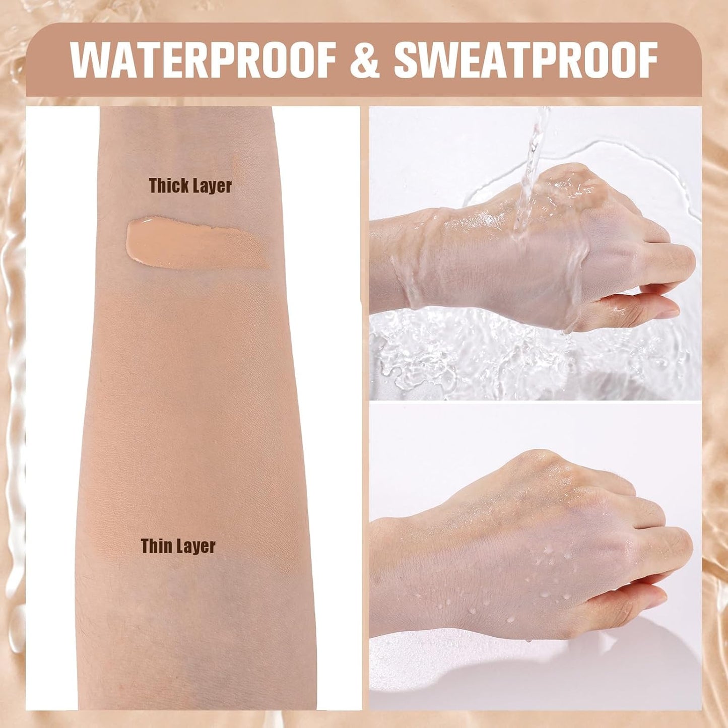 UCANBE Matte Liquid Foundation Makeup, Medium to Full Coverage Waterproof Longwear Serum Cream Foundation for Combination & Oily Mature Skin, Lightweight Hydrating & Nourishing, True Beige, 1 fl. oz.