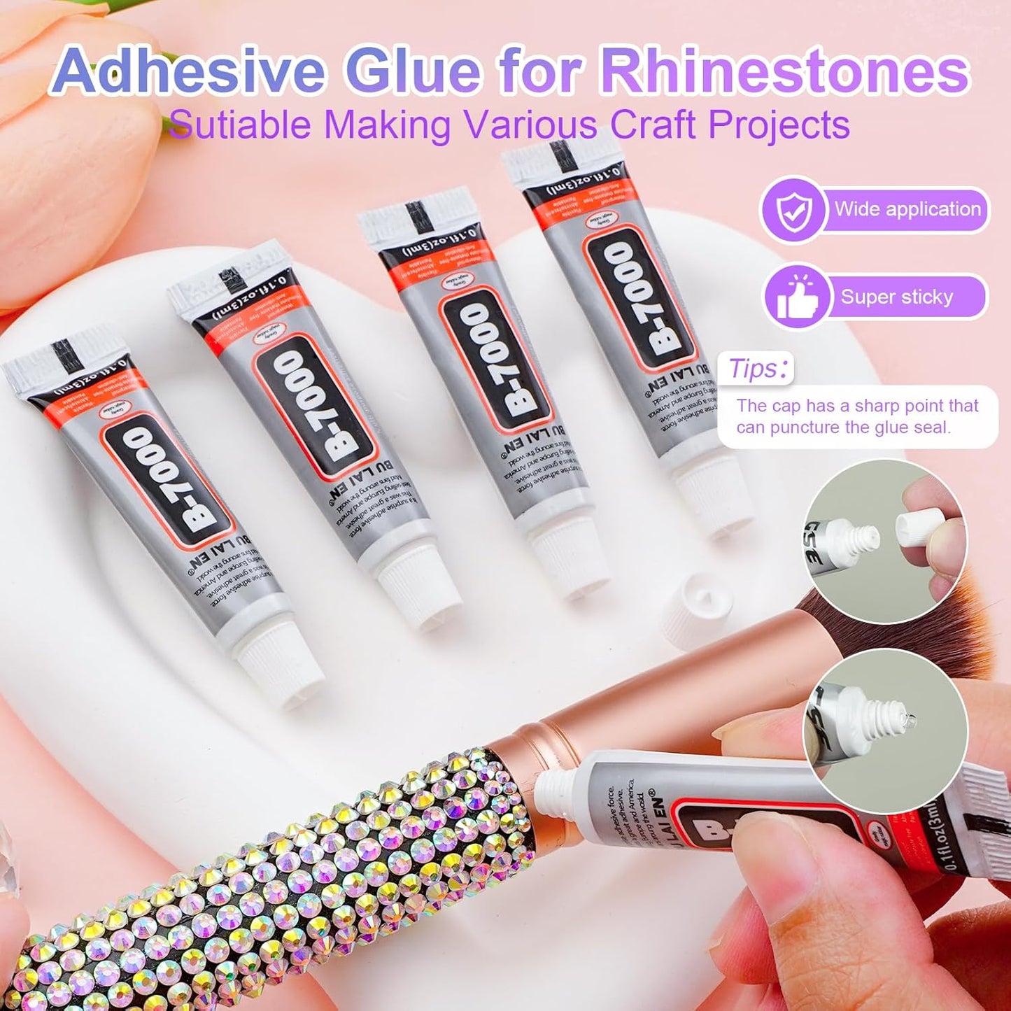 18000Pcs Resin Jelly Rhinestones for Bedazzling, Multicolor 3mm Flatback Rainbow Gems, Bedazzling Crystal with 4Pcs 2.5g Jewelry Glue, Rhinestone Picker for DIY Crafting Clothes Shoes Nail Art