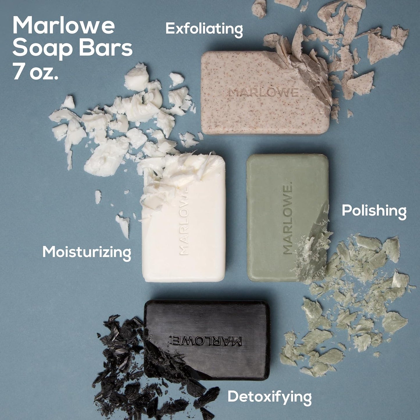 MARLOWE. No. 105 Bar Soap for Men 7 oz, Moisturizing Body Soap, Nourishing & Refreshing with Natural Extracts, Shea Butter, Olive Oil & Green Tea Extracts, Original Sage & Fir Scent