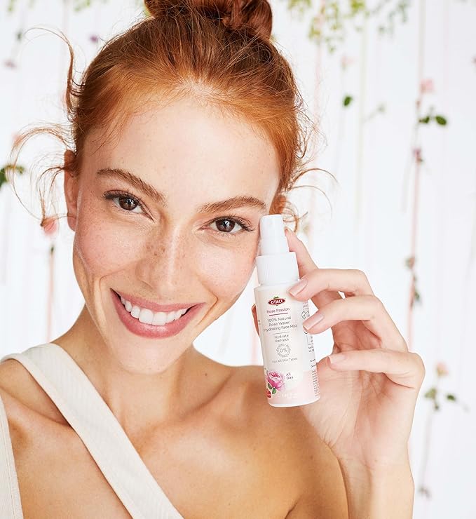 OTACI Rose Passion Face Mist Spray โ 100% Natural Rose Water Hydrating Mist for Glowing, Refreshed Skin โ Travel Size 50ml โ Vegan, Alcohol-Free, for All Skin Types