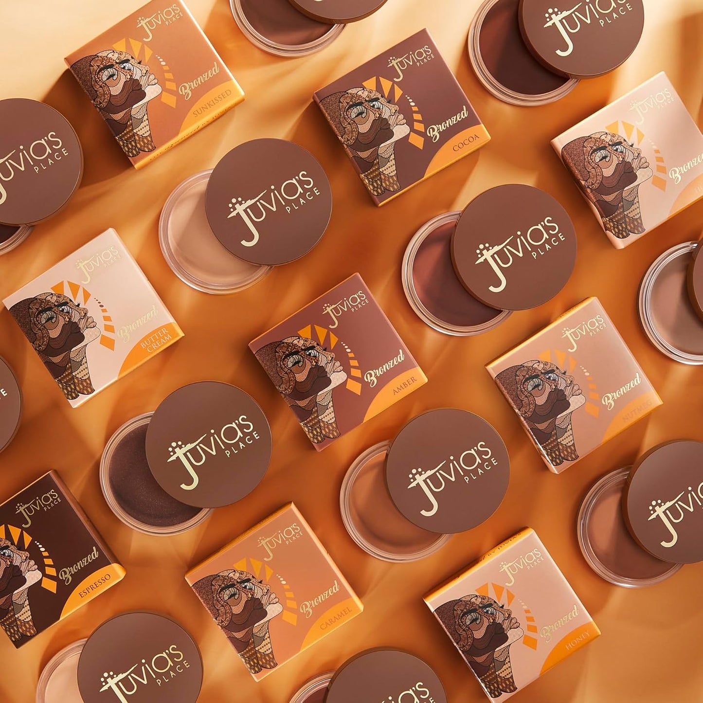 Juvia's Place Bronzed Cream Bronzer Caramel - Creamy Bronzing Makeup Beauty Glow Sun Kissed Cheek Matte Shimmer Contour Long Lasting Finish Pigmented Bronze Light Buildable Blendable