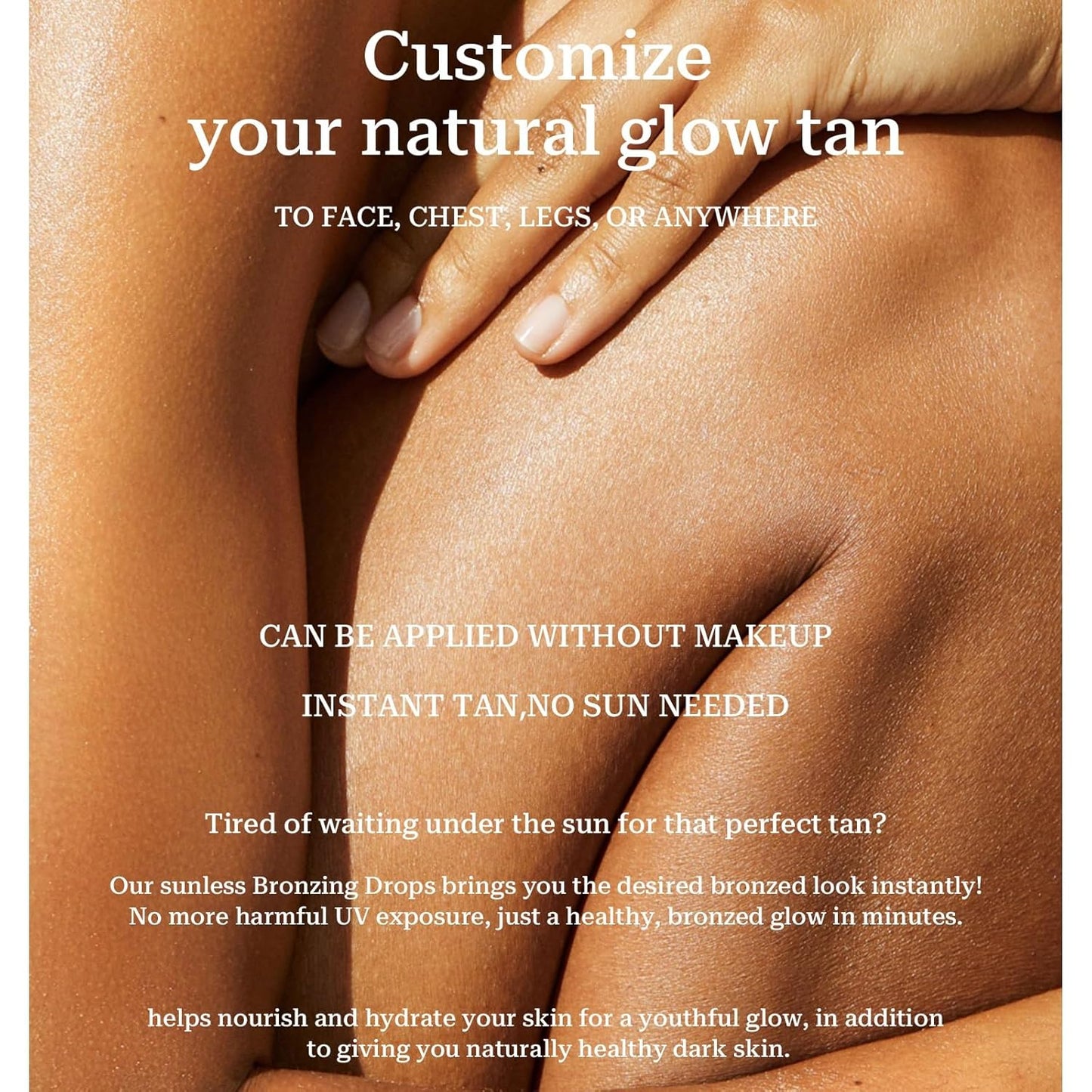 Bronzing Drops, Instant Sunshine Bronzing Drops, Lightweight and Non-greasy Liquid Bronzer Drops for Face Body, Glow Bronzing Serum Drops for Flawless Skin & A Radiant Finish(RUST RED)