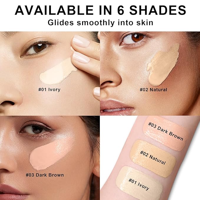 Mushroom Head Air Cushion CC Cream BB Cream Even Skin Tone Liquid Foundation, Concealer Lasting Makeup Base Primer (#06 Brown)