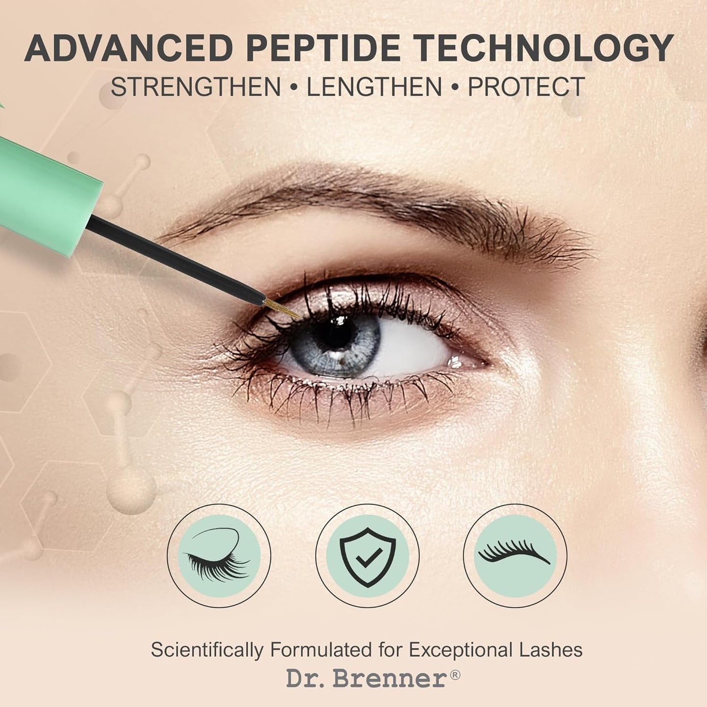 Eyelash enhancing serum with peptides for thicker, longer and fuller lashes